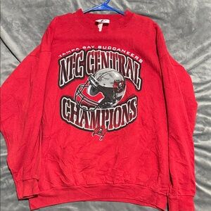 Vintage Tampa Bay Buccaneers Red 'NFC Central Champions' Crewneck Sweatshirt